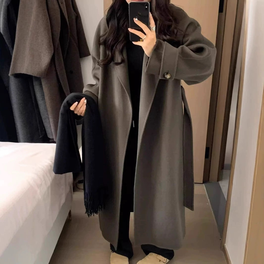 Charcoal oversized wool coat